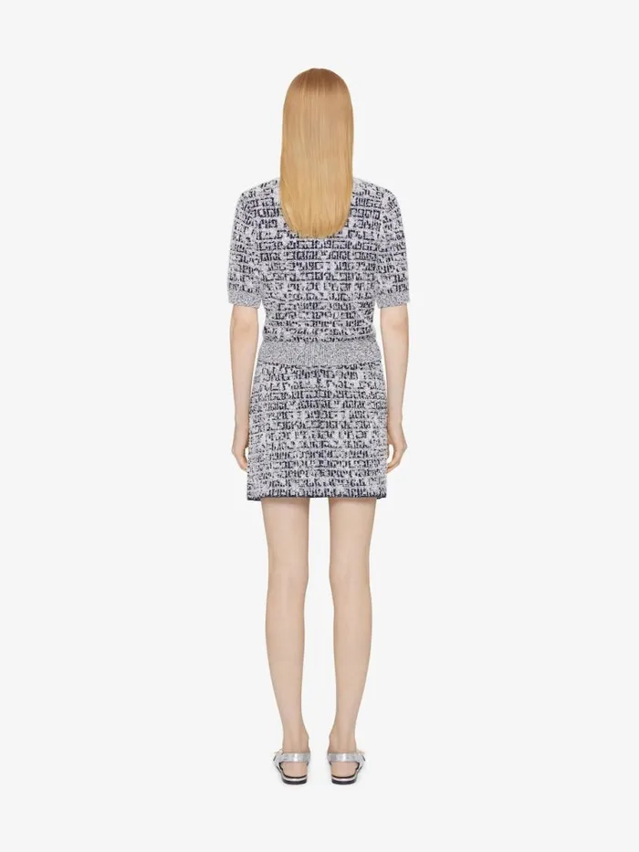 Women Skirts Givenchy Skirt In 4G Tweed With 4G Liquid Detail Navy