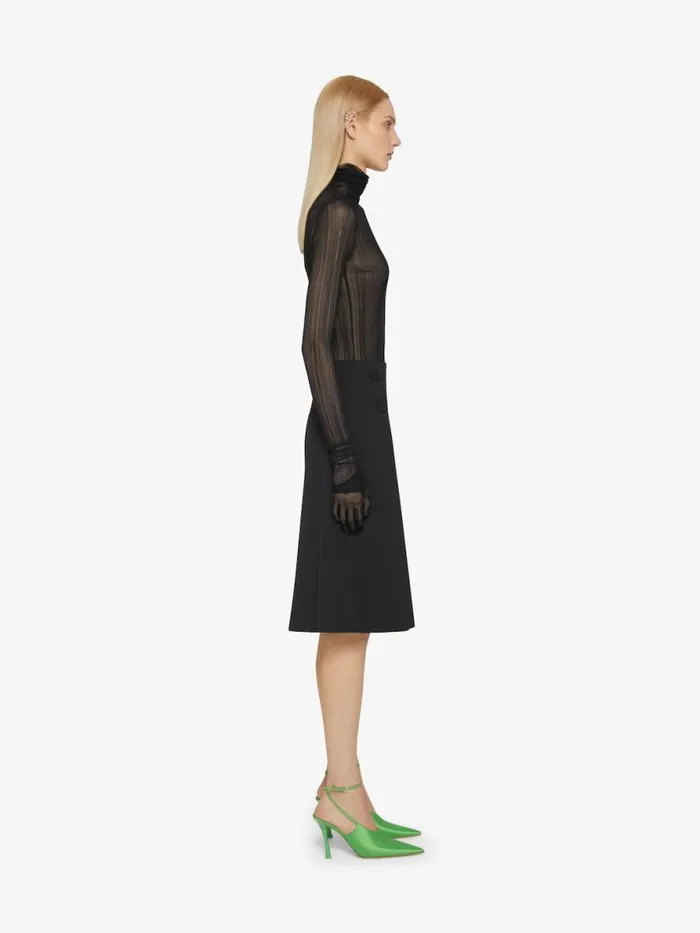 Women Skirts Givenchy Skirt With Buttons In Tricotine Wool Black