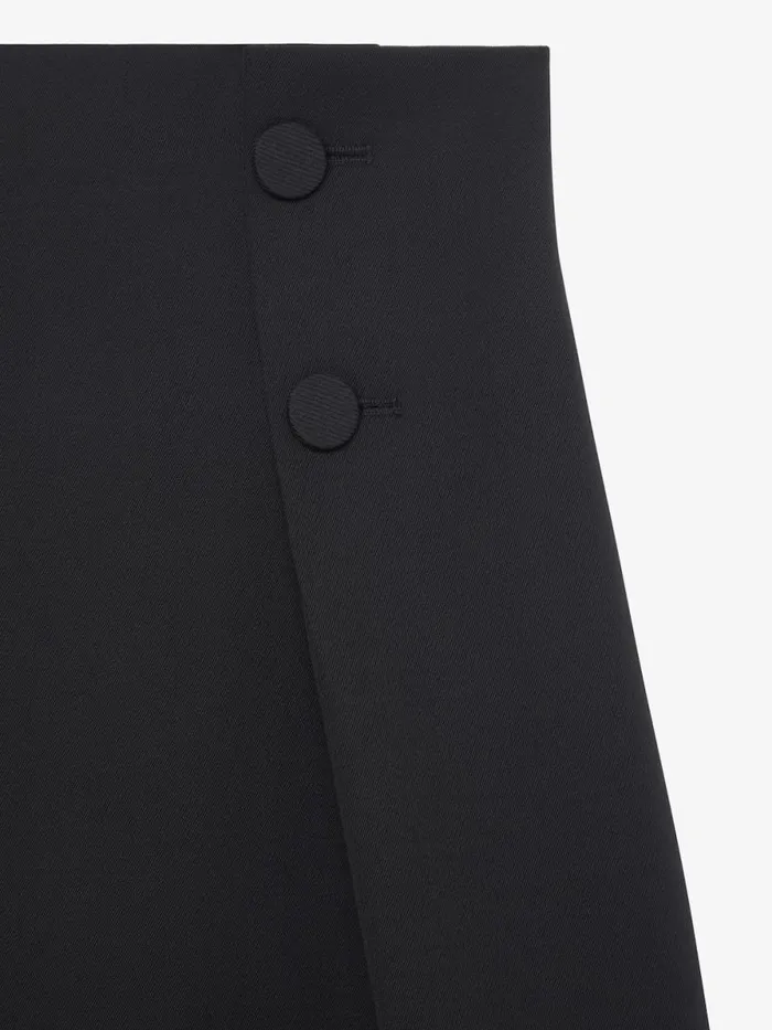 Women Skirts Givenchy Skirt With Buttons In Tricotine Wool Black