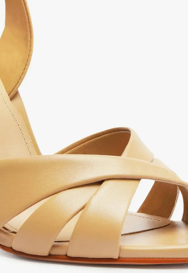 Women Slingbacks Schutz Shoes Keefa Sling Leather Sandal Brown