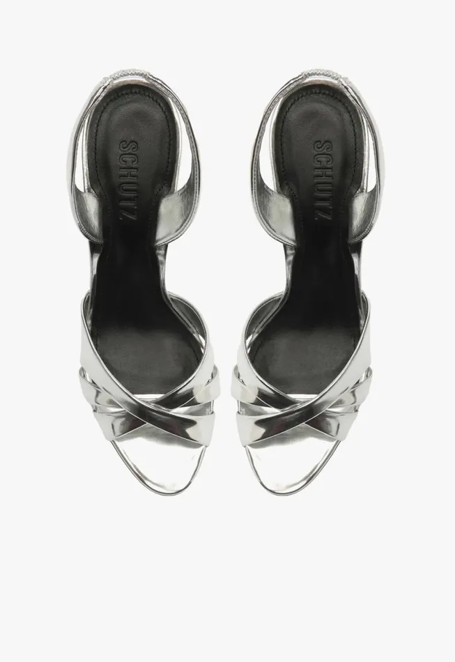 Women Slingbacks Schutz Shoes Keefa Sling Sandal Silver