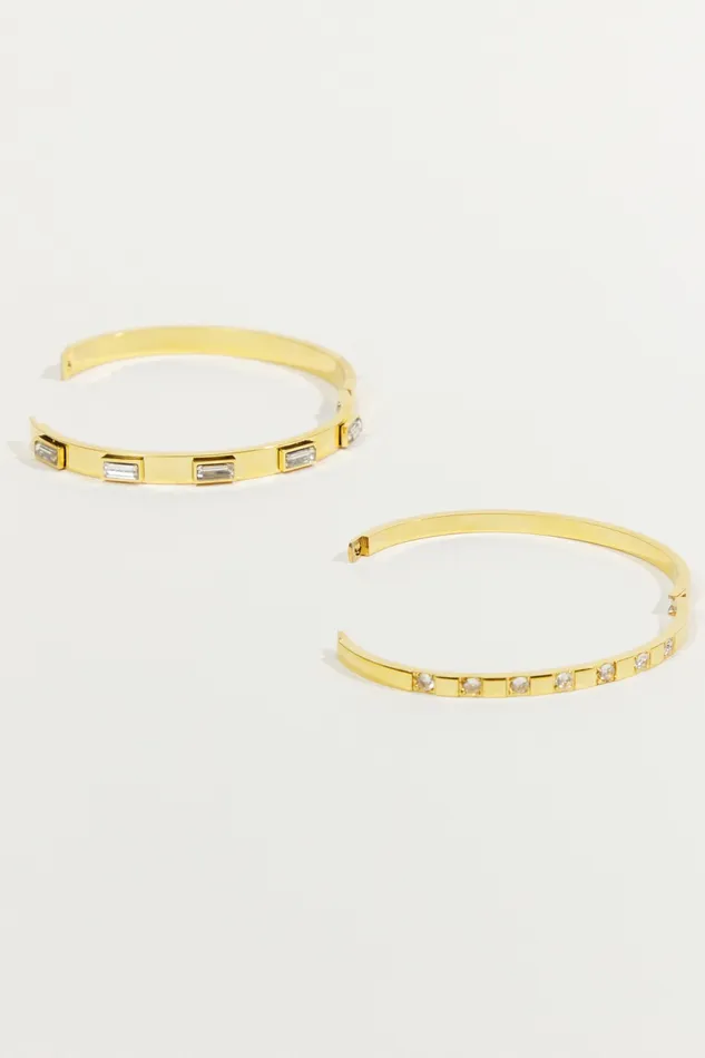 Women Stainless Steel Jeweled Bangle Bracelet Pack Jewelry Altar8217d State