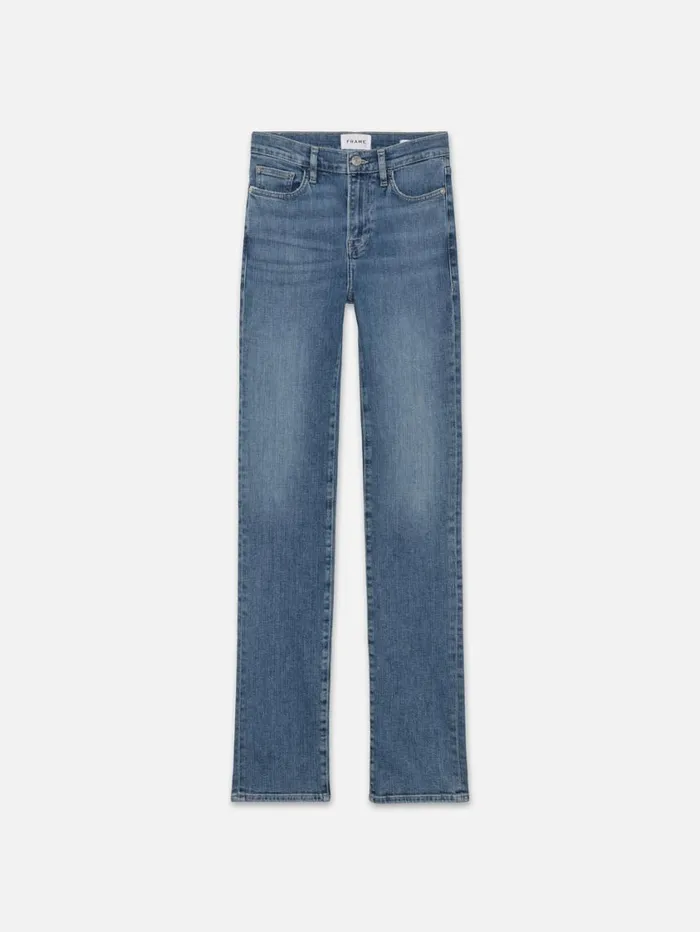 Women Straight FRAME Le High Straight Long 8212 Daphne Blue