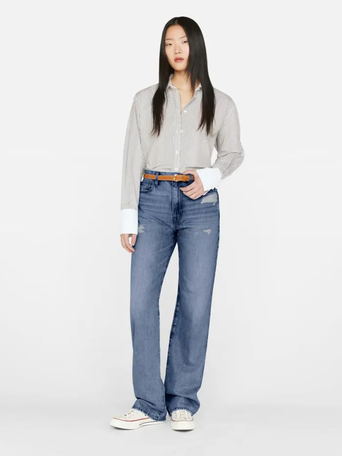 Women Straight FRAME Le Jane 8212 Downpour Rips