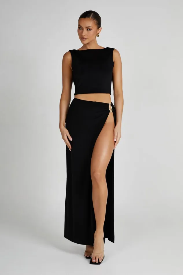 Women Suri Slinky Cowl Back Top 8211 Black Black Meshki Sleeveless Tops
