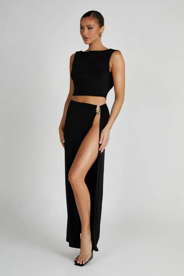Women Suri Slinky Cowl Back Top 8211 Black Black Meshki Sleeveless Tops