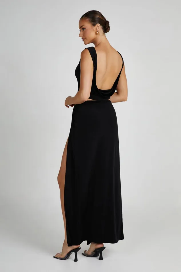 Women Suri Slinky Cowl Back Top 8211 Black Black Meshki Sleeveless Tops