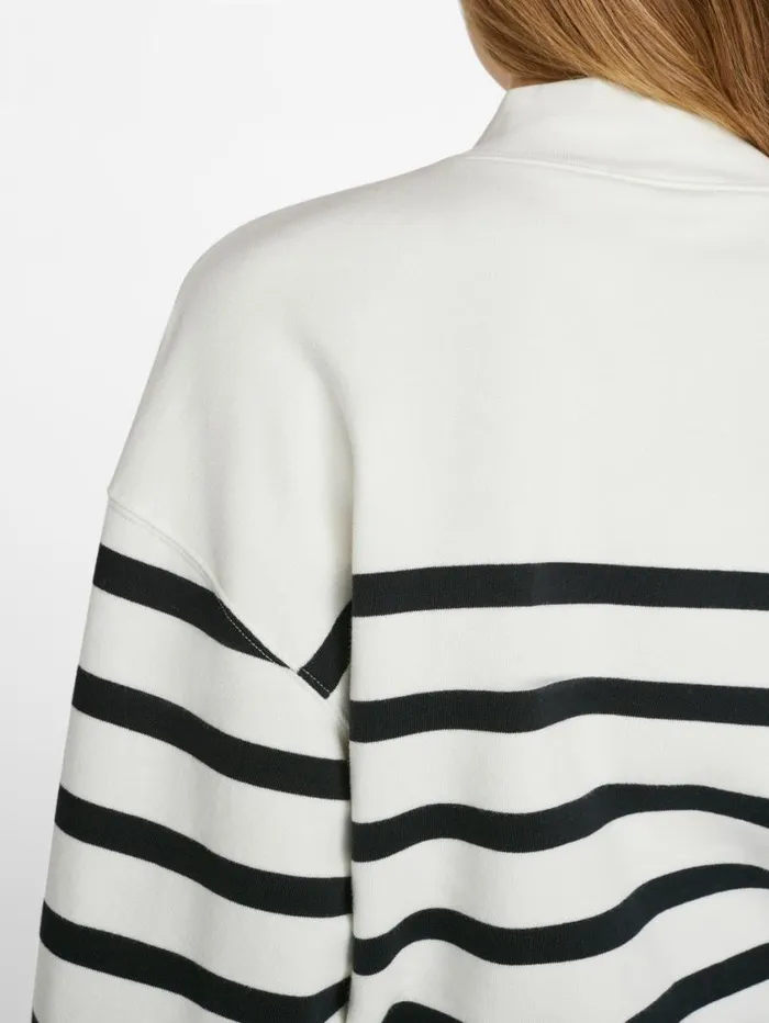 Women Sweaters FRAME Balloon Sleeve Mockneck Sweatshirt 8212 Off White Multi