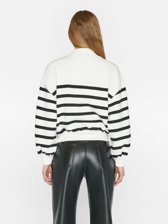 Women Sweaters FRAME Balloon Sleeve Mockneck Sweatshirt 8212 Off White Multi