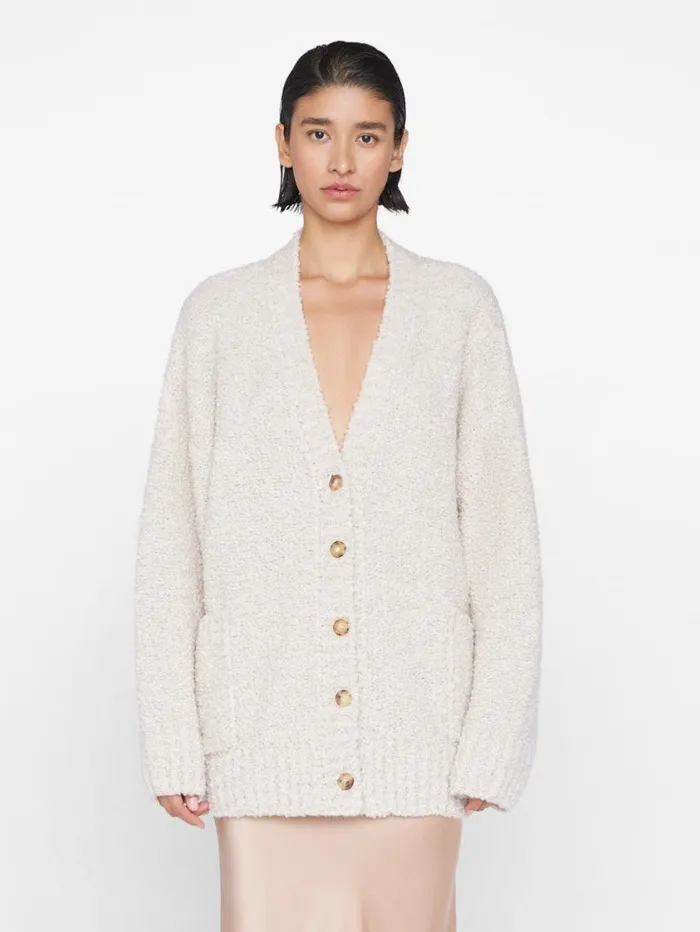 Women Sweaters FRAME Boucle Cardi 8212 Oatmeal Heather Women Sweaters FRAME Boucle Cardi 8212 Oatmeal Heather