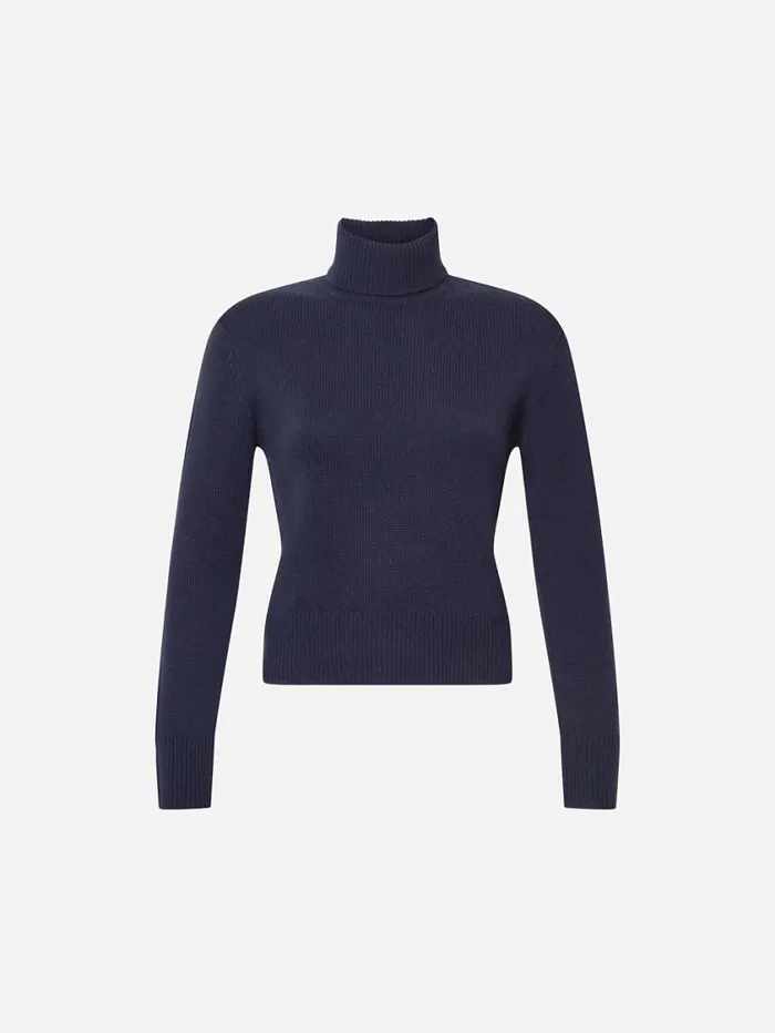 Women Sweaters FRAME Cashmere Turtleneck Sweater 8212 Navy