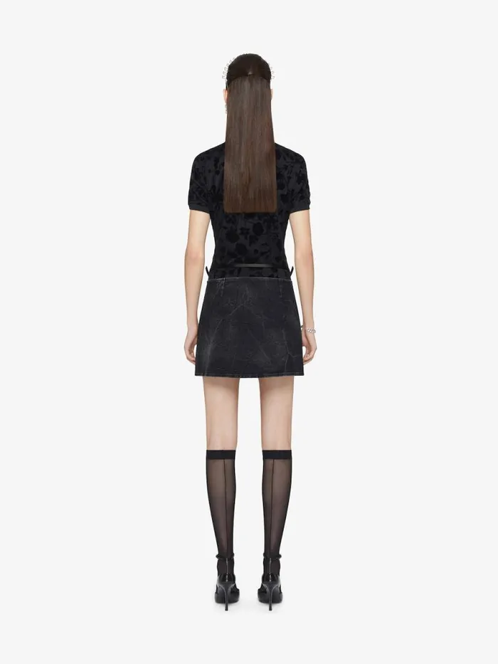Women TShirts Givenchy Doublelayered Slim Tshirt In Cotton And Tulle Black