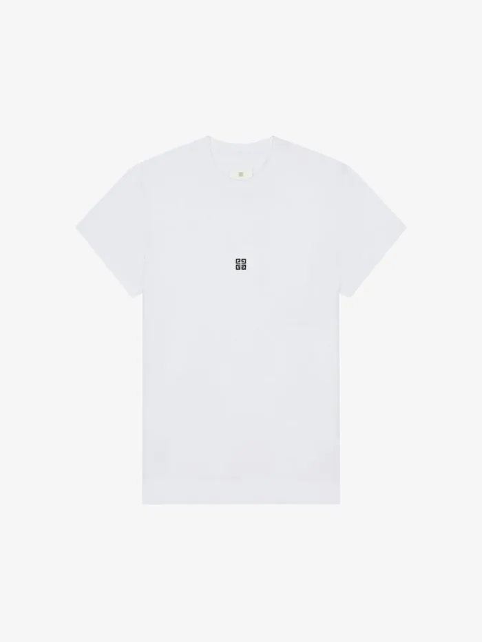 Women TShirts Givenchy Slim Fit Tshirt In Cotton With 4G Detail Whiteblack