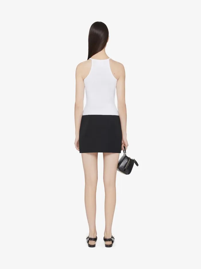 Women TShirts Givenchy Slim Fit Tank Top In Cotton With 4G And Crystals White