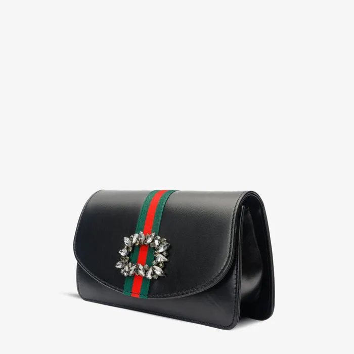 Women The Afega Black Leather Handbag Vinci Leather Heels