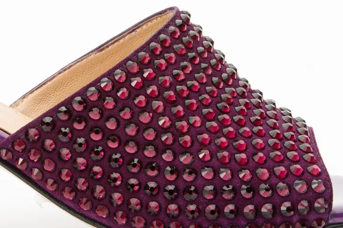 Women The Ailano Purple Glitter Leather Sandal Vinci Leather Sandals