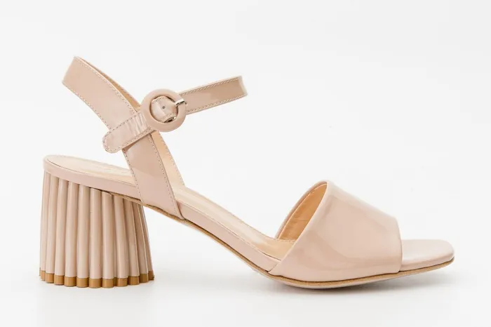 Women The Bamba Cream Patent Leather Sandal Vinci Leather Sandals