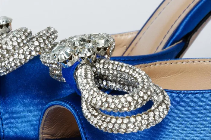 Women The Jiffy Sax Blue Leather Sandal Vinci Leather Sandals