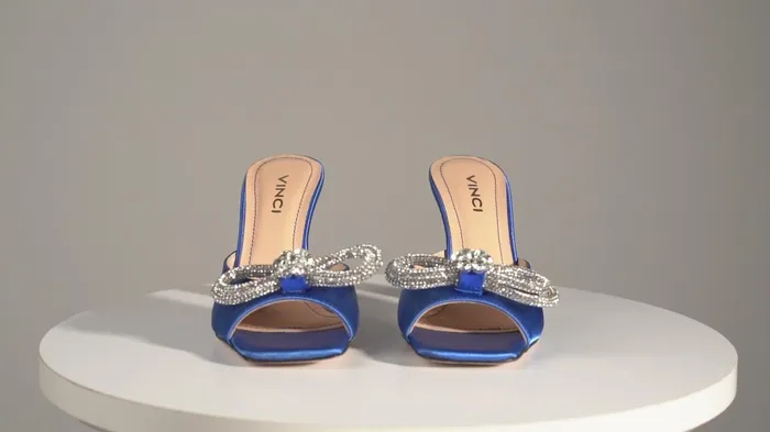 Women The Jiffy Sax Blue Leather Sandal Vinci Leather Sandals