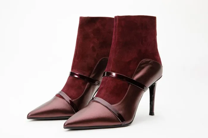 Women The Manila Burgundy Leather Ankle Boot Vinci Leather Boots and Booties