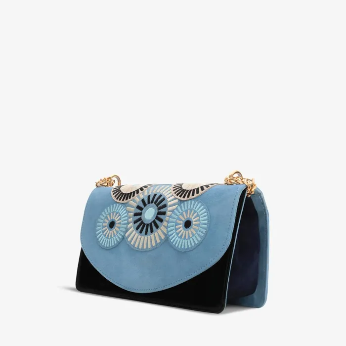 Women The Parama Blue Suede Leather Handbag Vinci Leather Women Bags