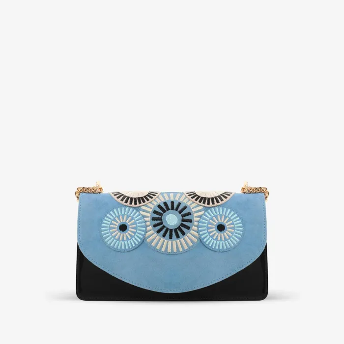 Women The Parama Blue Suede Leather Handbag Vinci Leather Women Bags