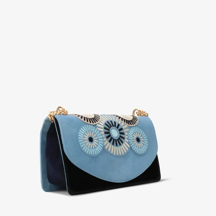 Women The Parama Blue Suede Leather Handbag Vinci Leather Women Bags