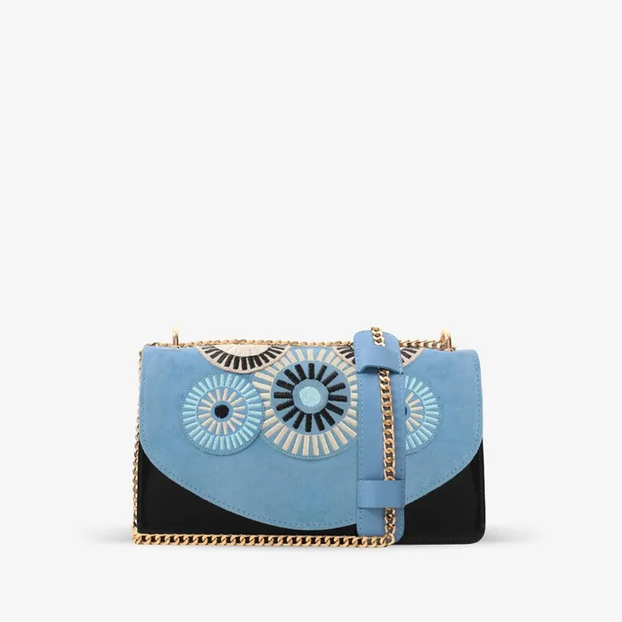 Women The Parama Blue Suede Leather Handbag Vinci Leather Women Bags