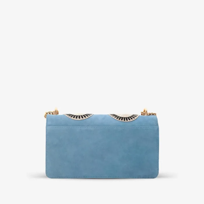 Women The Parama Blue Suede Leather Handbag Vinci Leather Women Bags