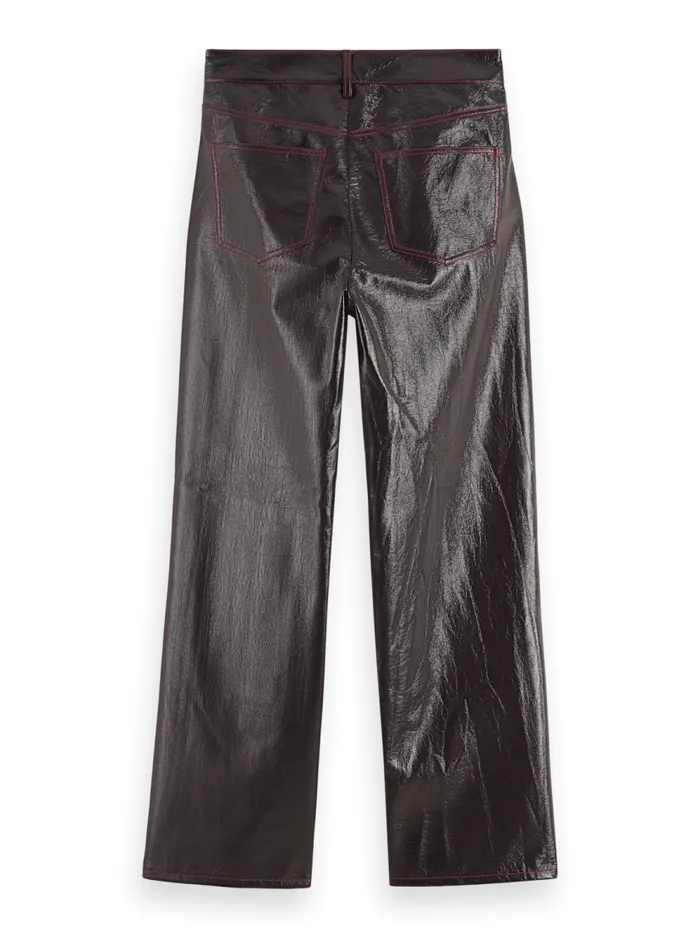 Women THE SKY FAUX LEATHER VINYL PANT Wine Scotch and Soda Pants