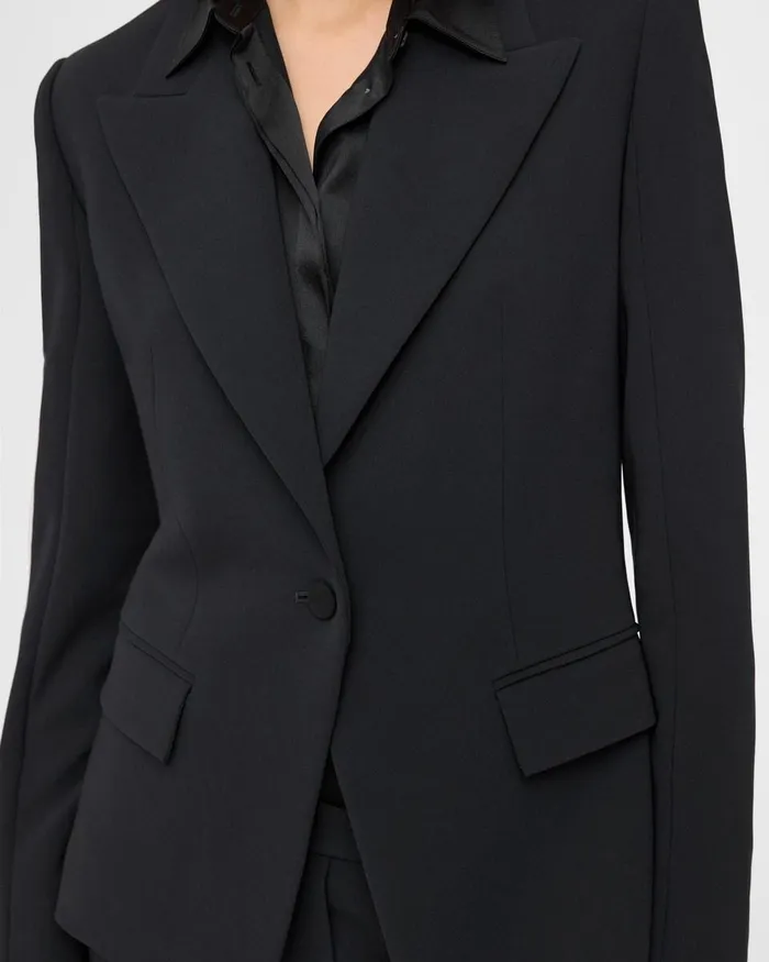 Women Theory Blazers Jackets Angled Blazer In Admiral Crepe Black
