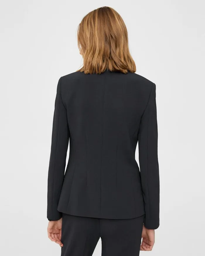 Women Theory Blazers Jackets Angled Blazer In Admiral Crepe Black