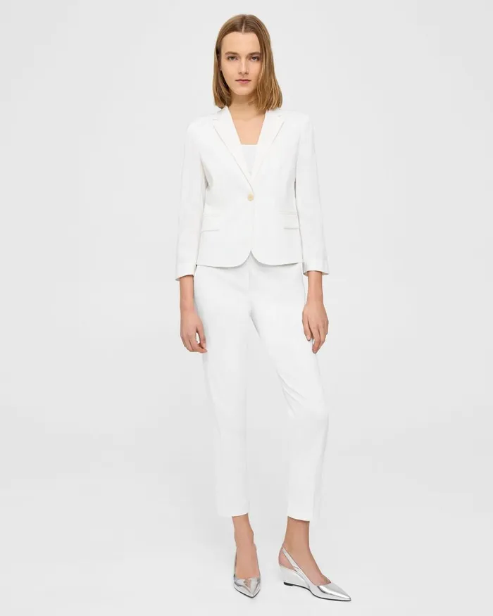 Women Theory Blazers Jackets Boxy Blazer In Good Linen White