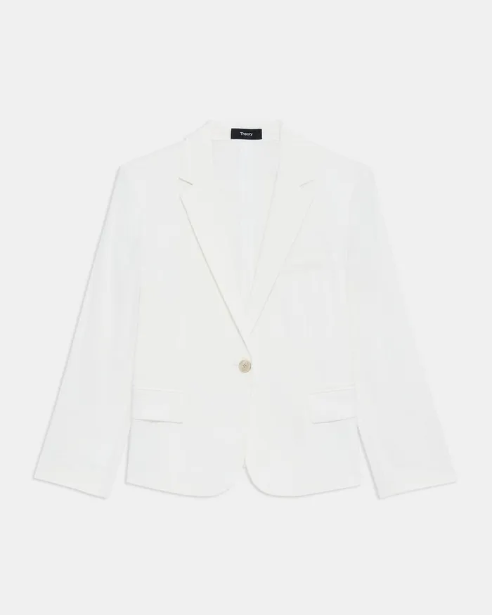 Women Theory Blazers Jackets Boxy Blazer In Good Linen White