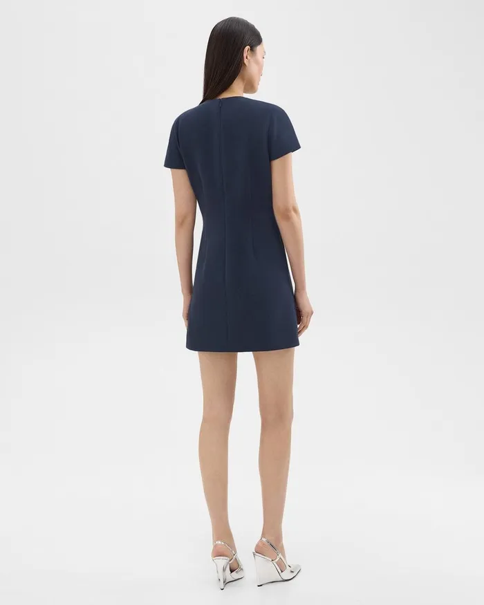 Women Theory Dresses Dolman Sleeve Mini Dress In Admiral Crepe Nocturne Navy