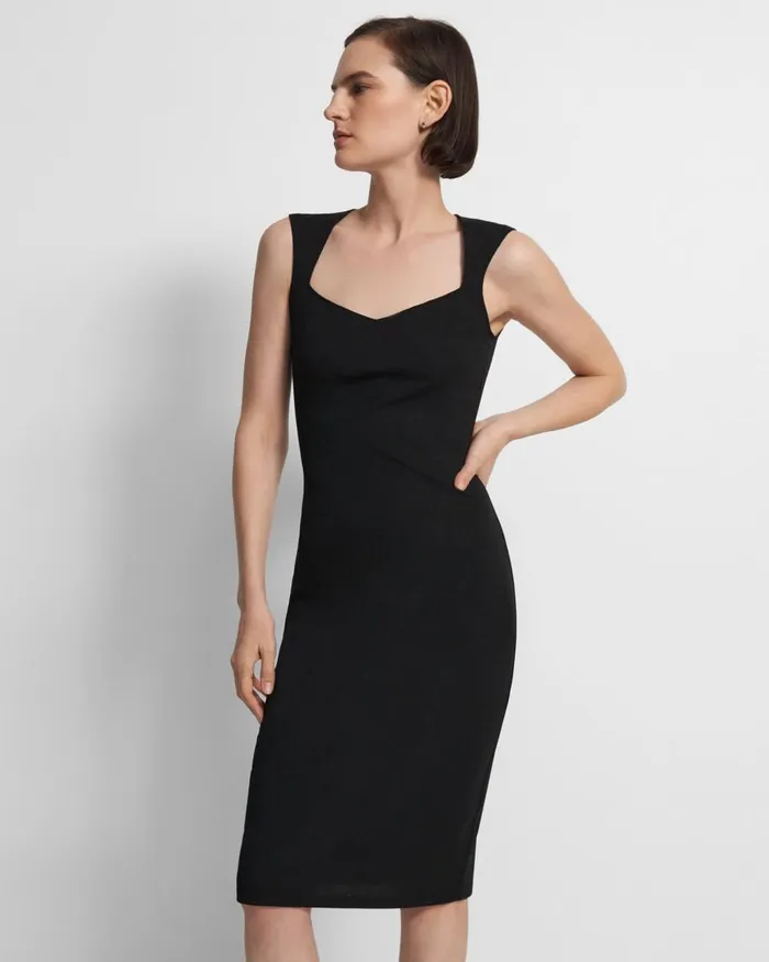 Women Theory Dresses Sleeveless Sheath Dress In Crepe Jersey Black