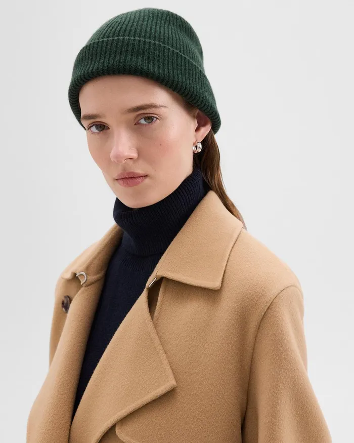 Women Theory Hats Gloves Scarves Beanie In Cashmere Hunter Green