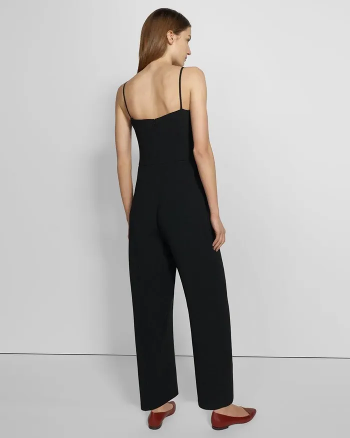 Women Theory Pants Cami Jumpsuit In Admiral Crepe Black