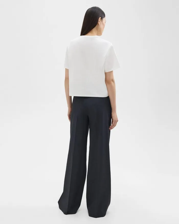 Women Theory Pants HighWaist WideLeg Pant In Good Linen Concord