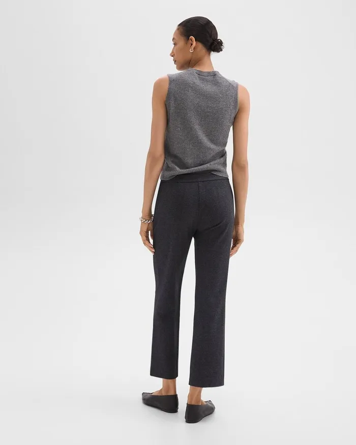 Women Theory Pants Kick Pant In Herringbone Knit Charcoal Melange