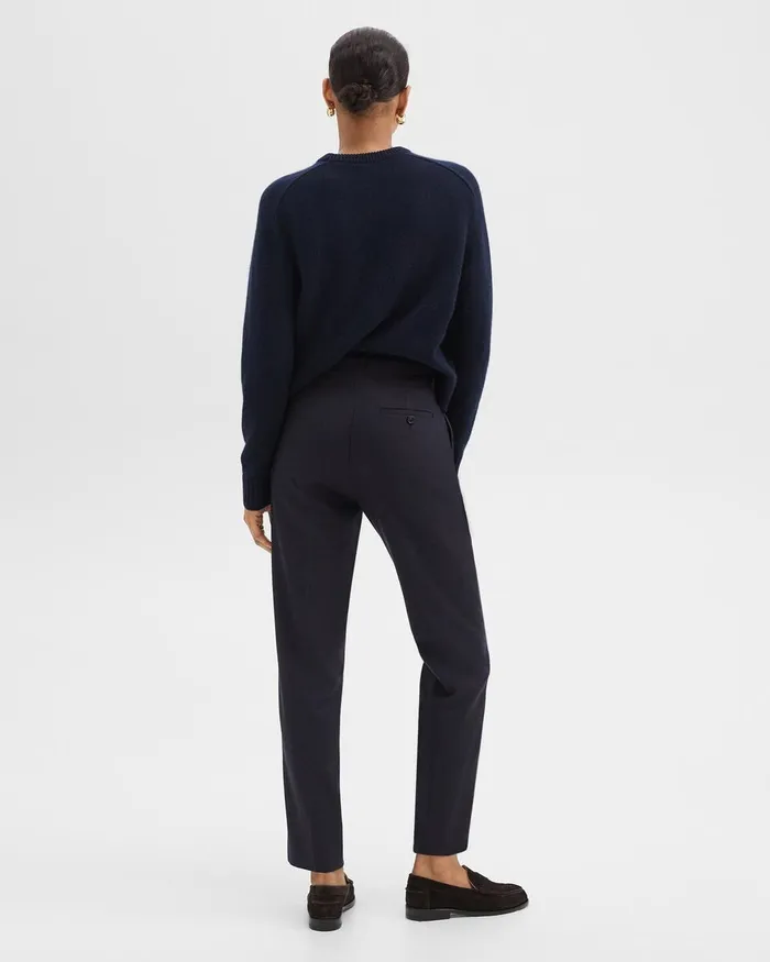 Women Theory Pants Tapered HighWaist Pant In Sleek Flannel Navy