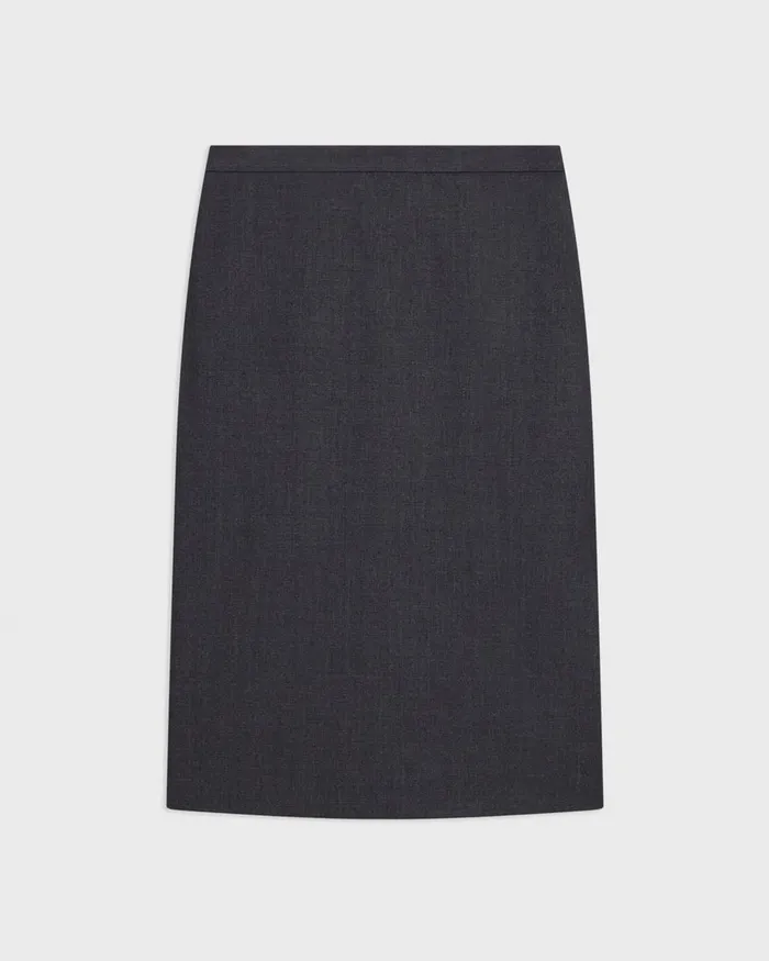 Women Theory Skirts Slim Pencil Skirt In Good Wool Charcoal Melange