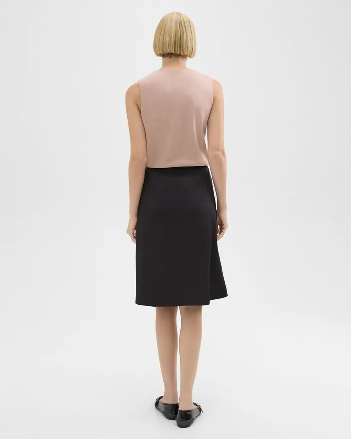 Women Theory Skirts Twisted Midi Skirt Black