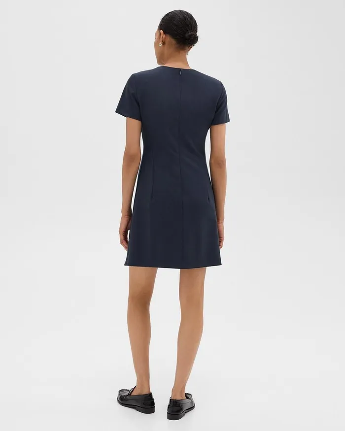 Women Theory Suits Sheath Dress In Good Wool Nocturne Navy