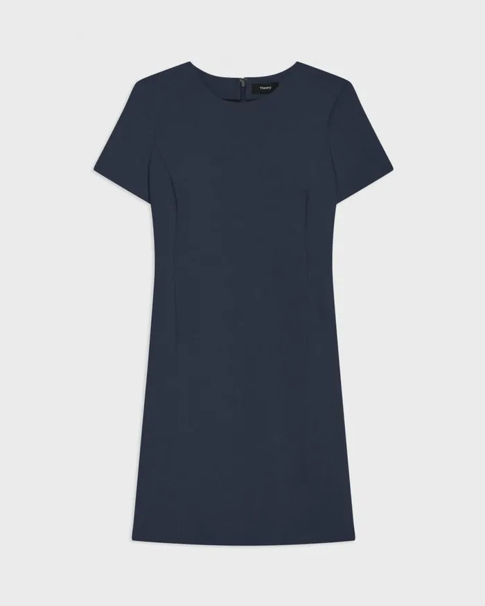 Women Theory Suits Sheath Dress In Good Wool Nocturne Navy