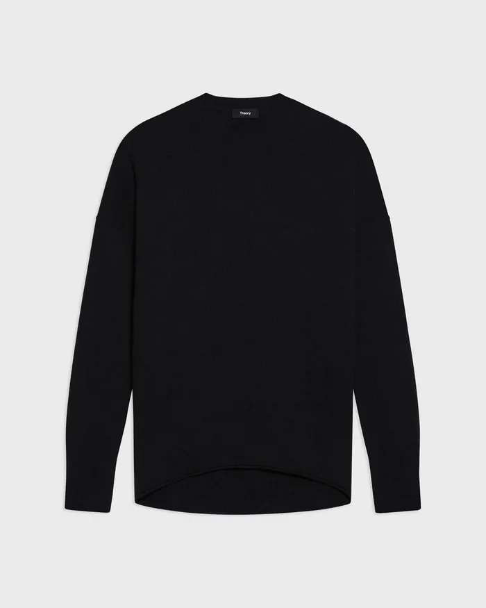 Women Theory Sweaters Cardigans Relaxed Sweater In Cashmere Black