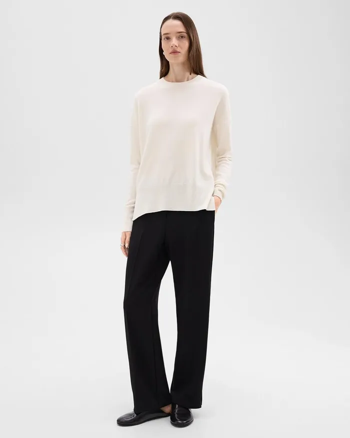 Women Theory Sweaters Cardigans Relaxed Sweater In Cashmere Ivory