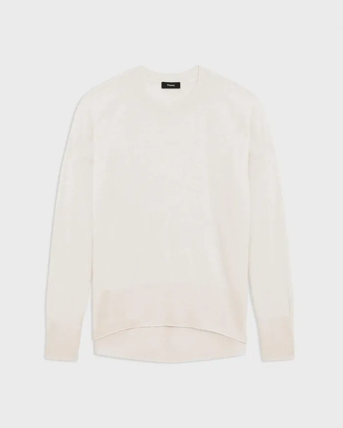 Women Theory Sweaters Cardigans Relaxed Sweater In Cashmere Ivory