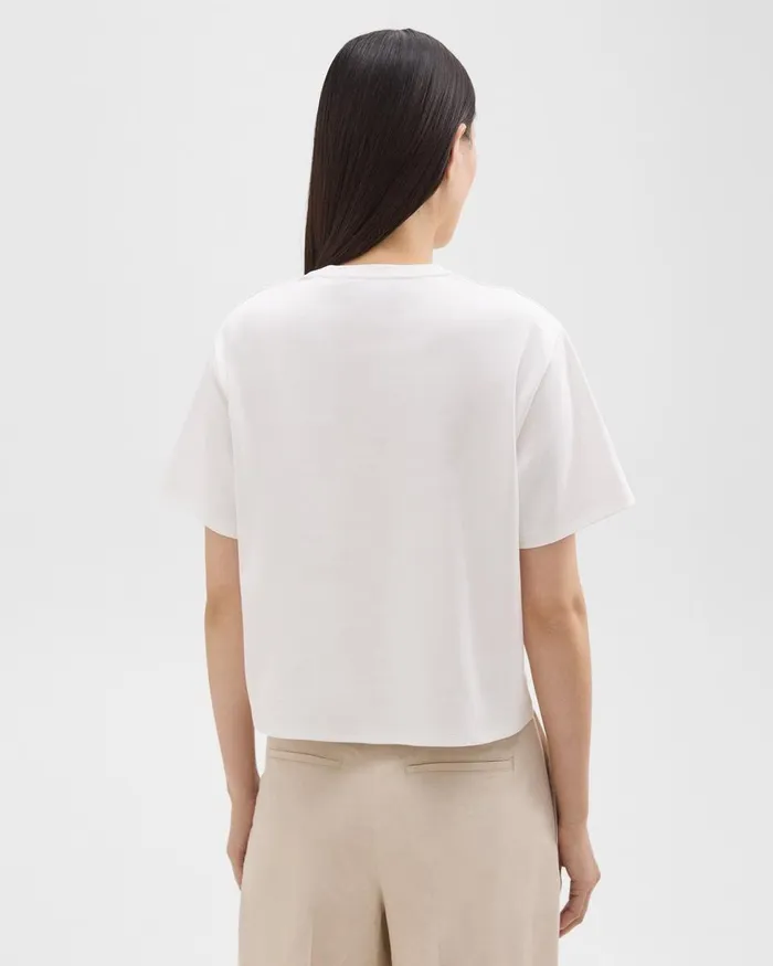 Women Theory TShirts Tank Tops Boxy Tee In Cotton Jersey White