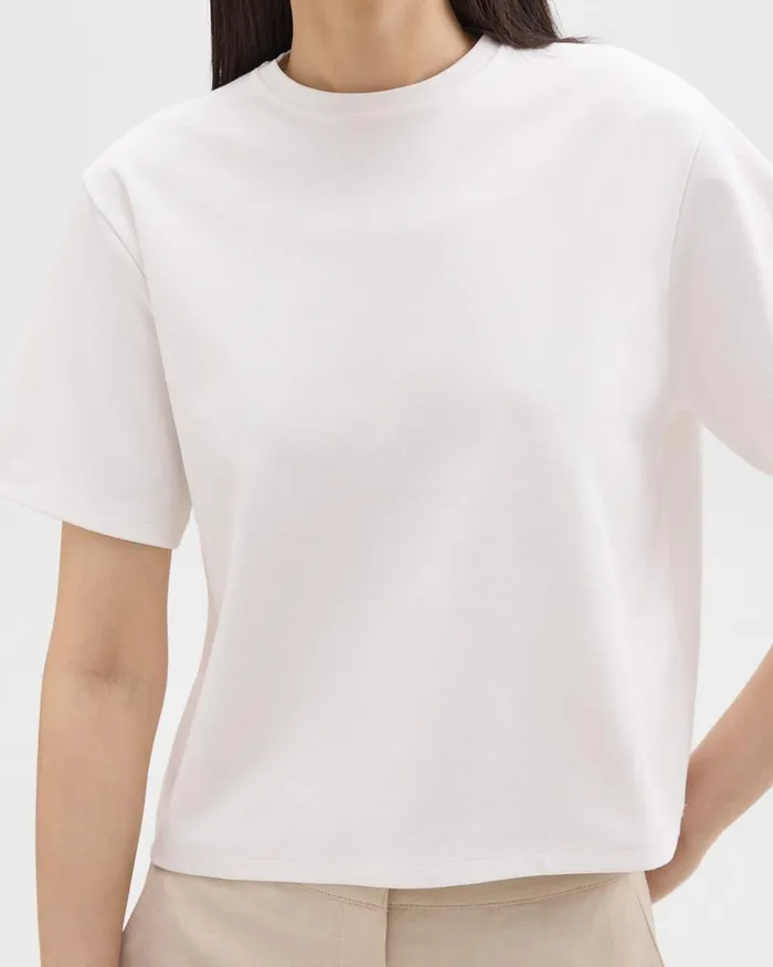 Women Theory TShirts Tank Tops Boxy Tee In Cotton Jersey White